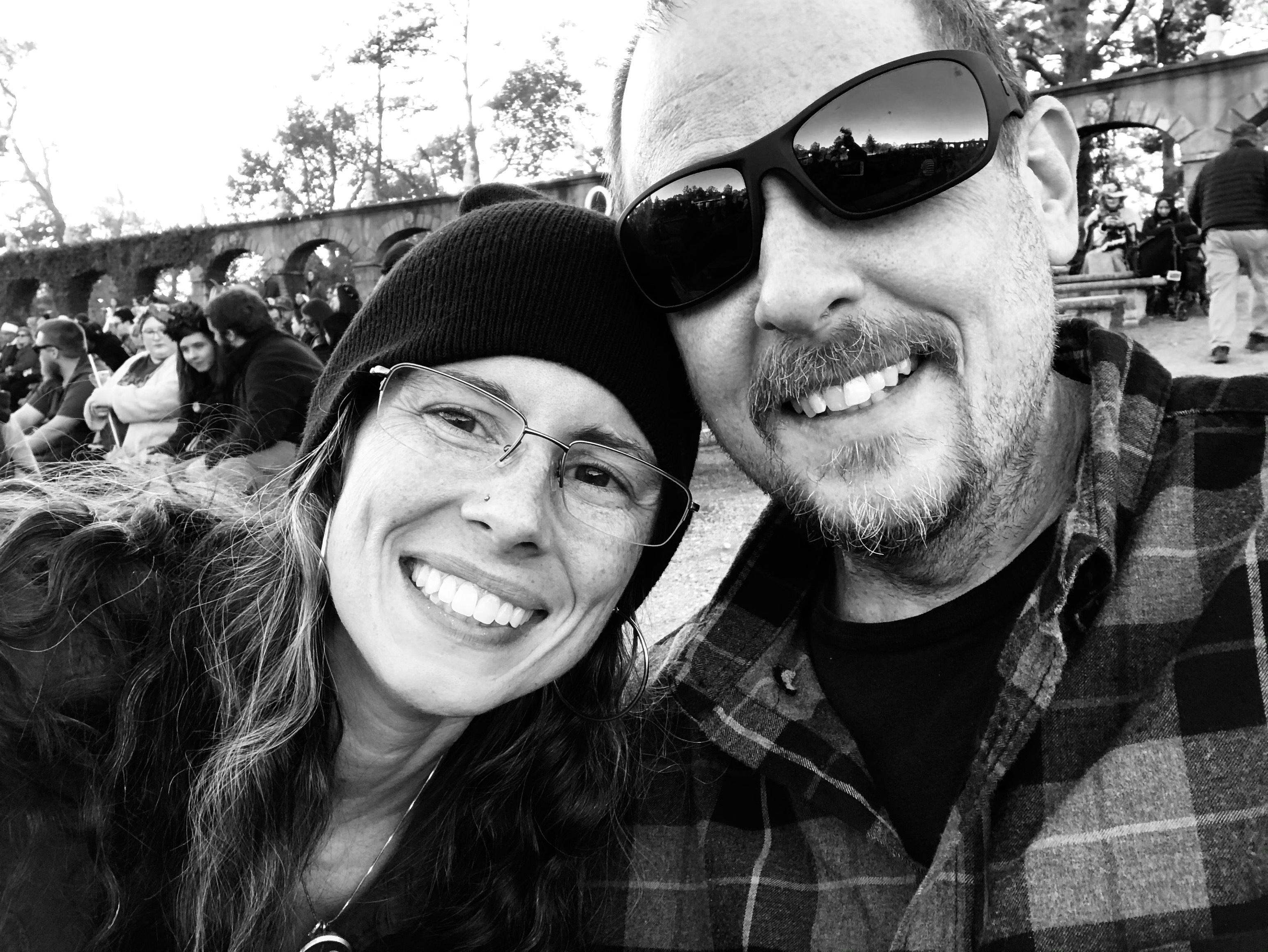 Photo of Locrian and Elminster at the Renaissance Festival.