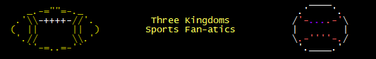 Image of the football and baseball ascii art that is shown when you look at the help file for the sportsline.